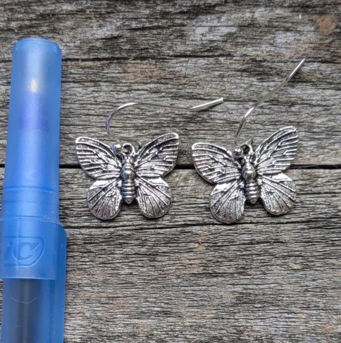 Dainty Silver Butterfly Earrings