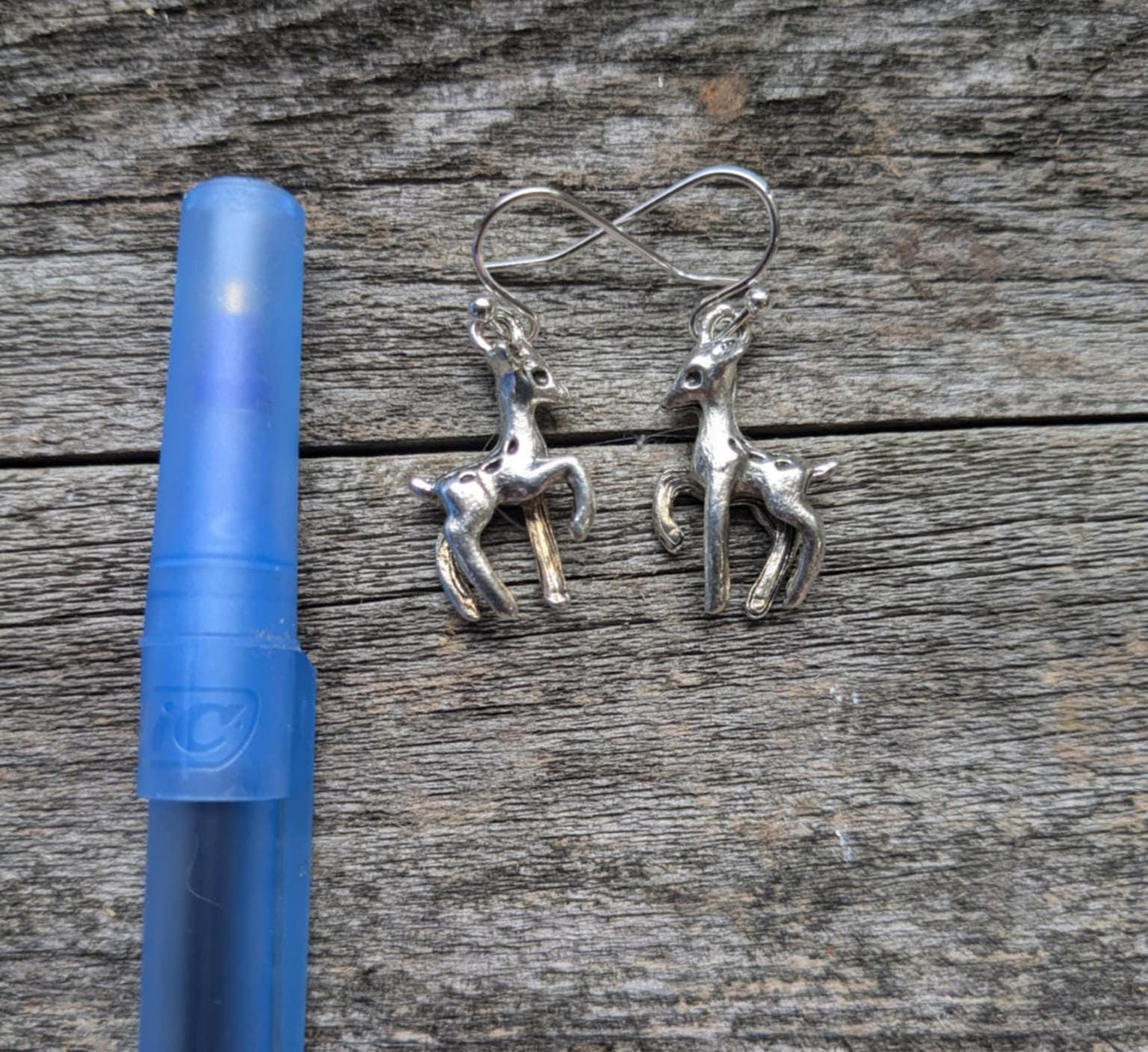 Dainty Silver Fawn Earrings
