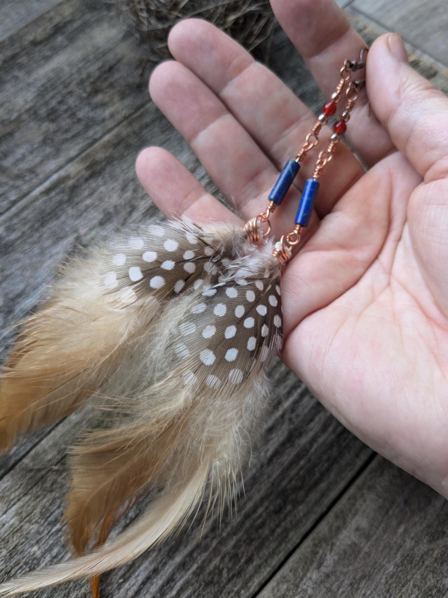 Egyptian Inspired Feather Dangle Earrings