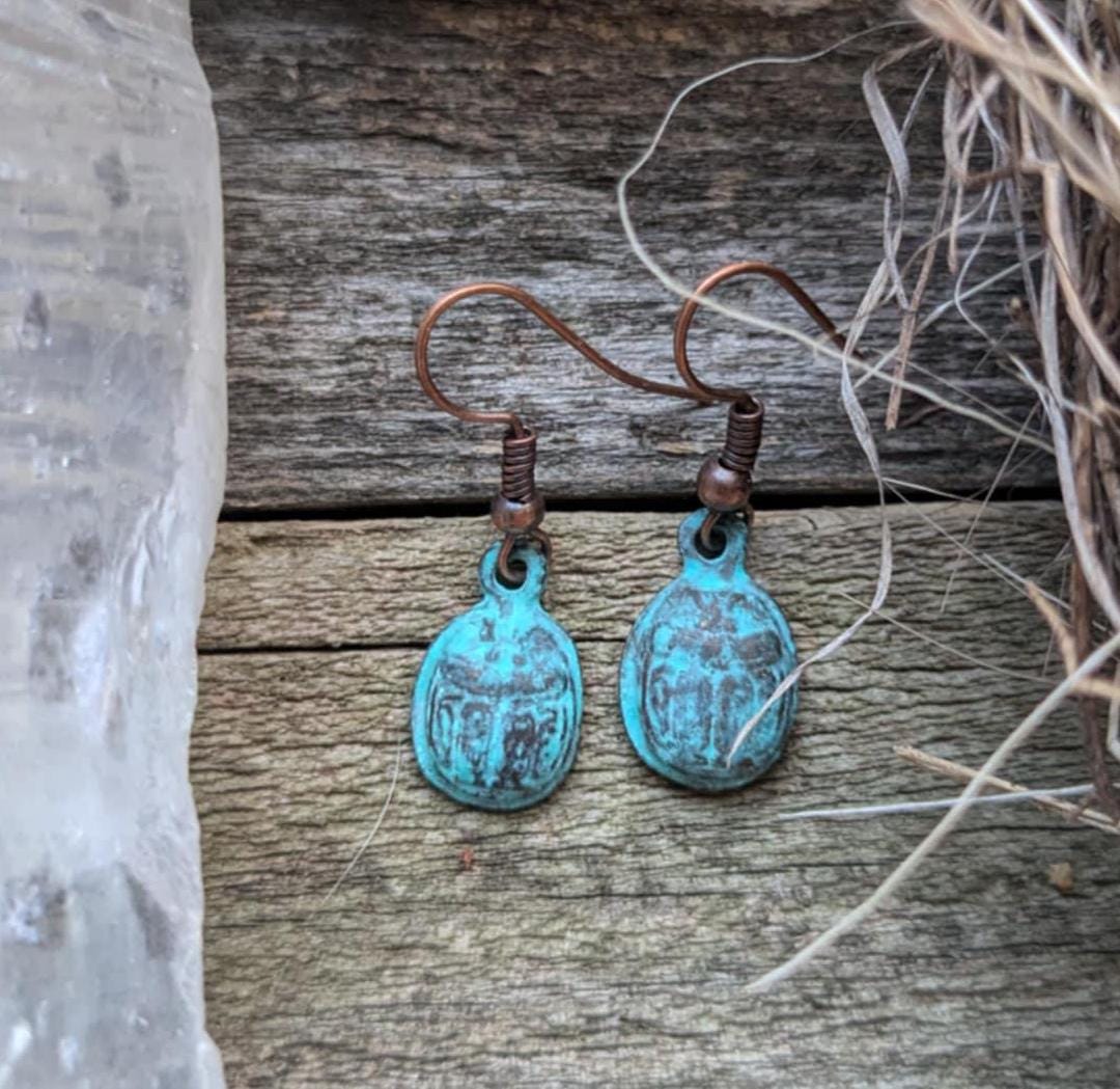 Dainty Scarab Earrings