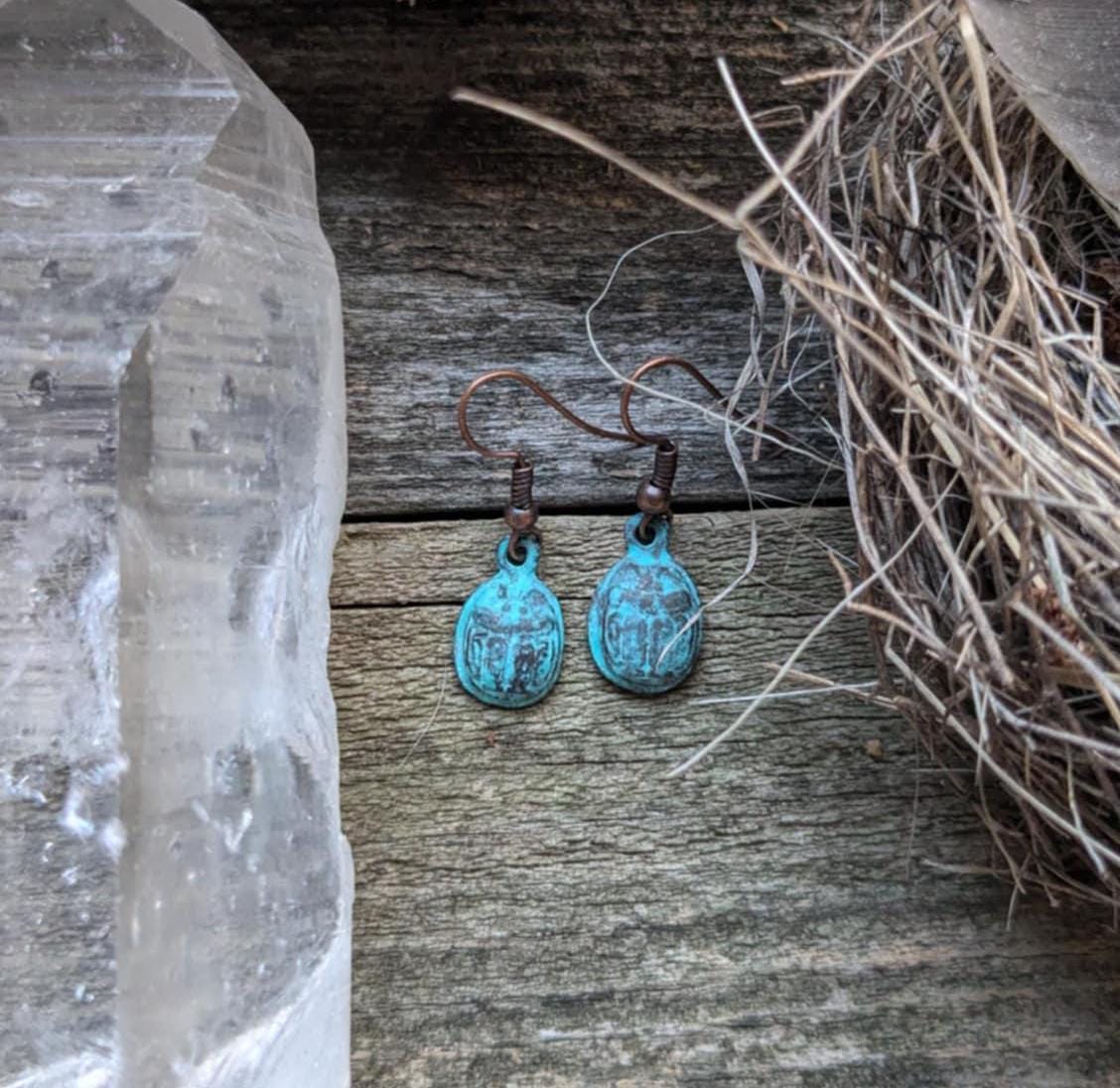 Dainty Scarab Earrings