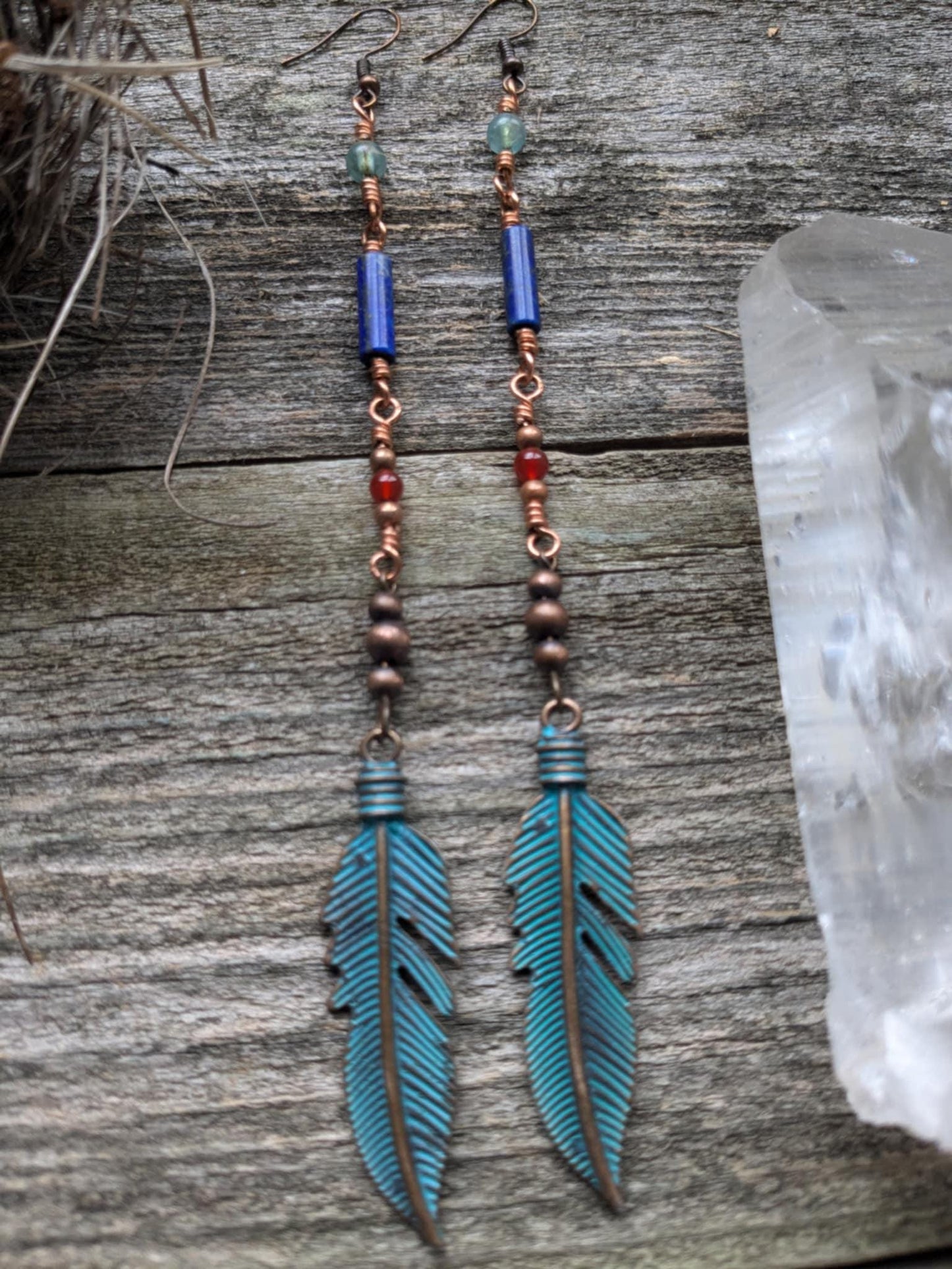 Long Egyptian-Inspired Dangle Earrings