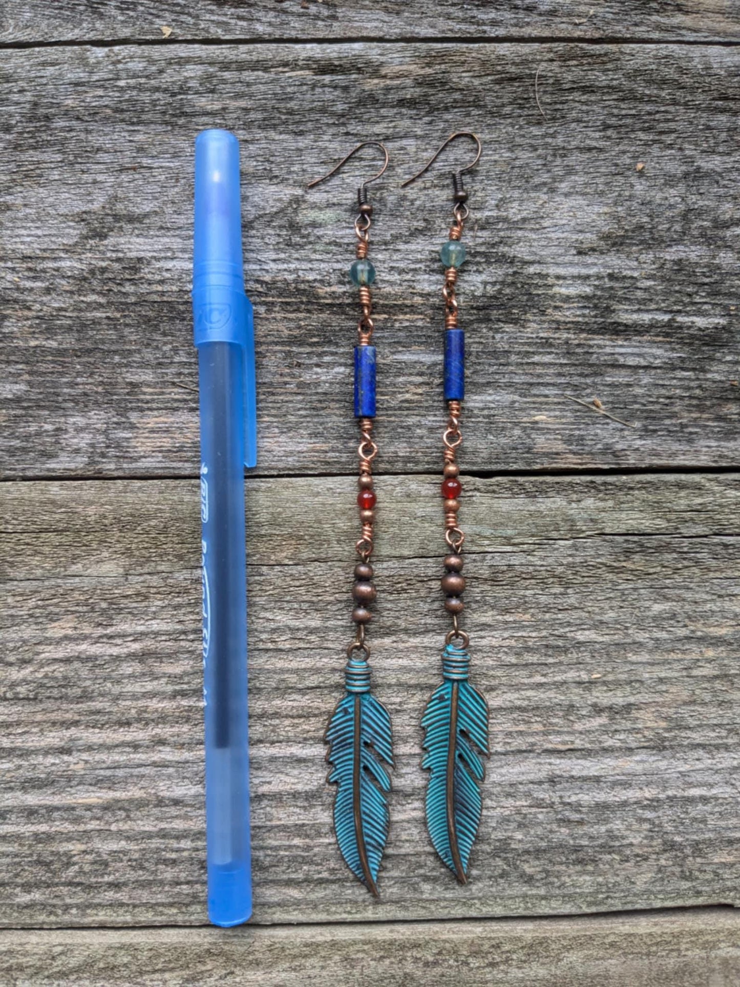 Long Egyptian-Inspired Dangle Earrings