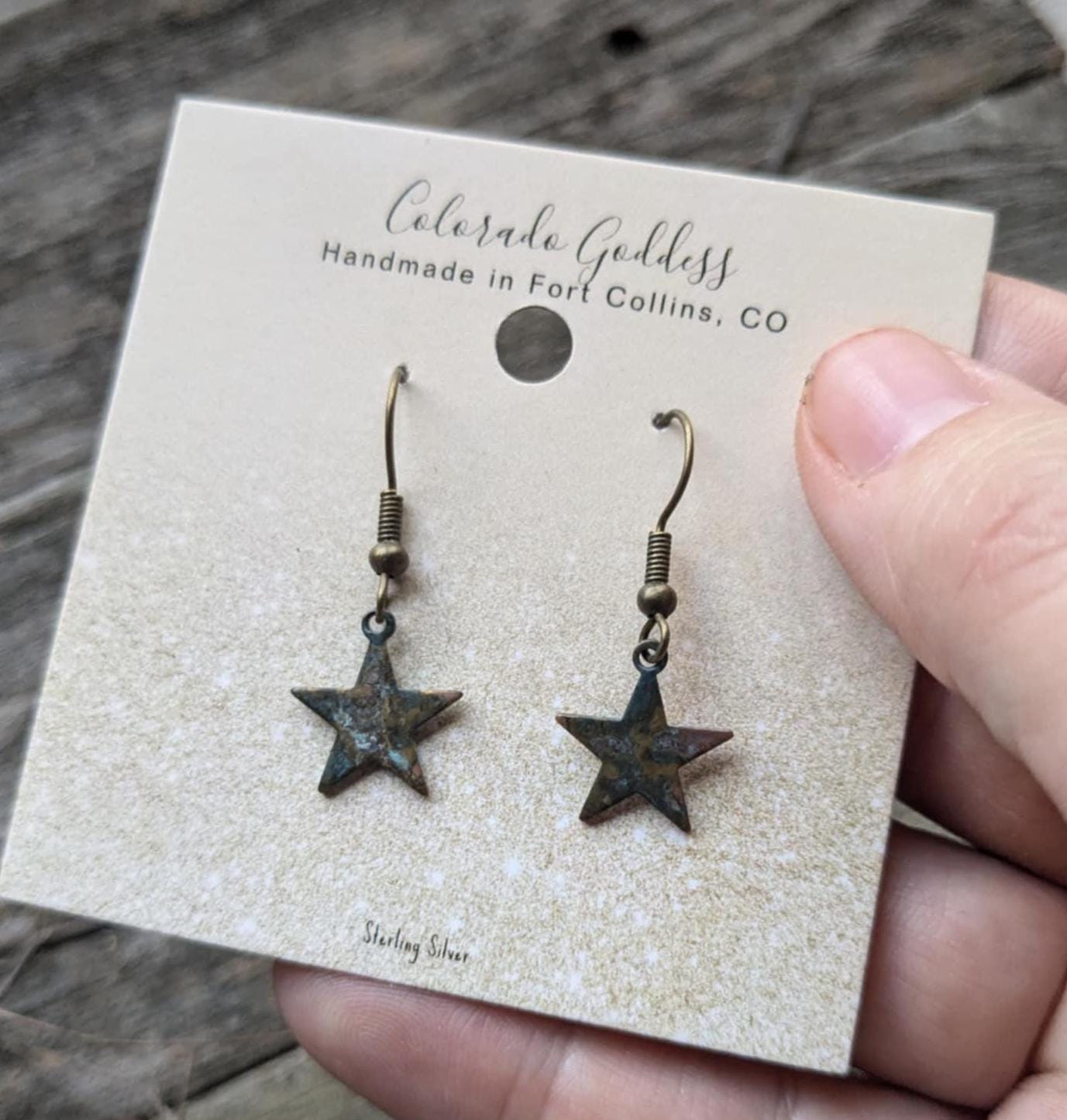Patina Star Drop Earrings