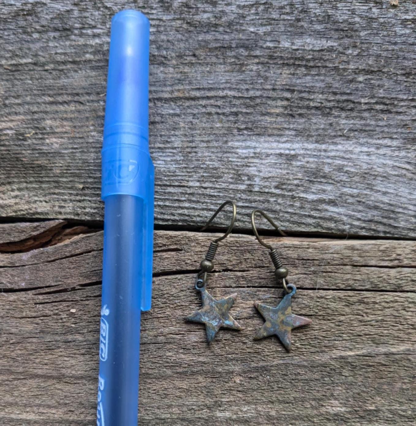 Patina Star Drop Earrings