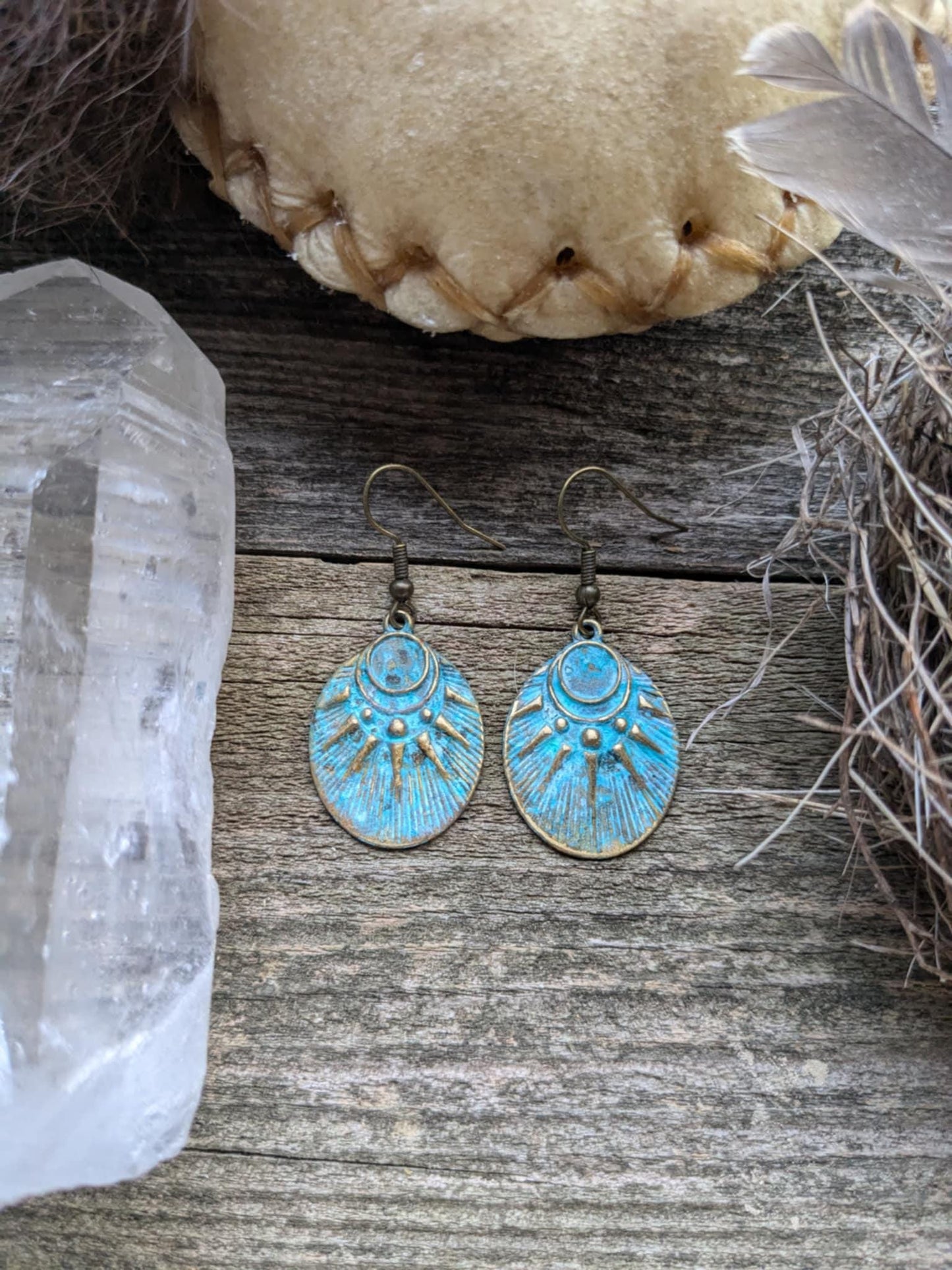 Sun and Moon Dangle Earrings