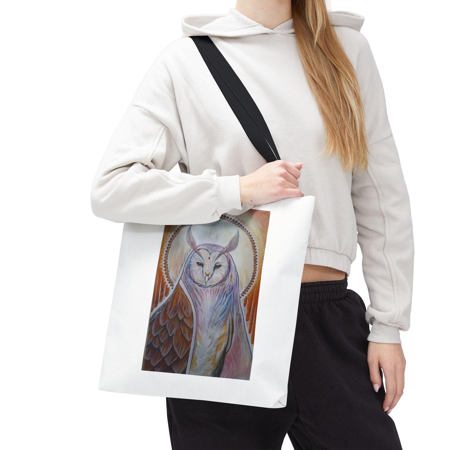 "Loving Compassion" Owl Priestess Tote Bag - original art by Brandi Om & Matthew Fredricey