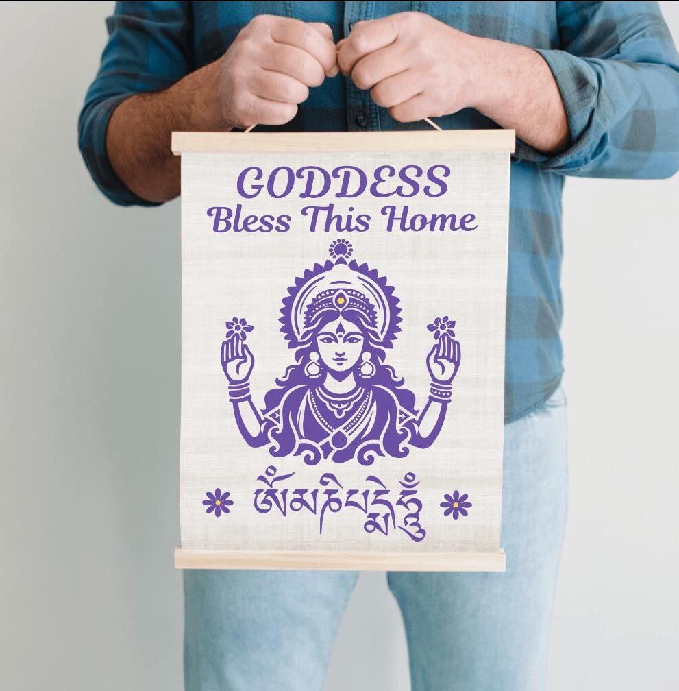 Goddess Bless This Home Hanging Canvas