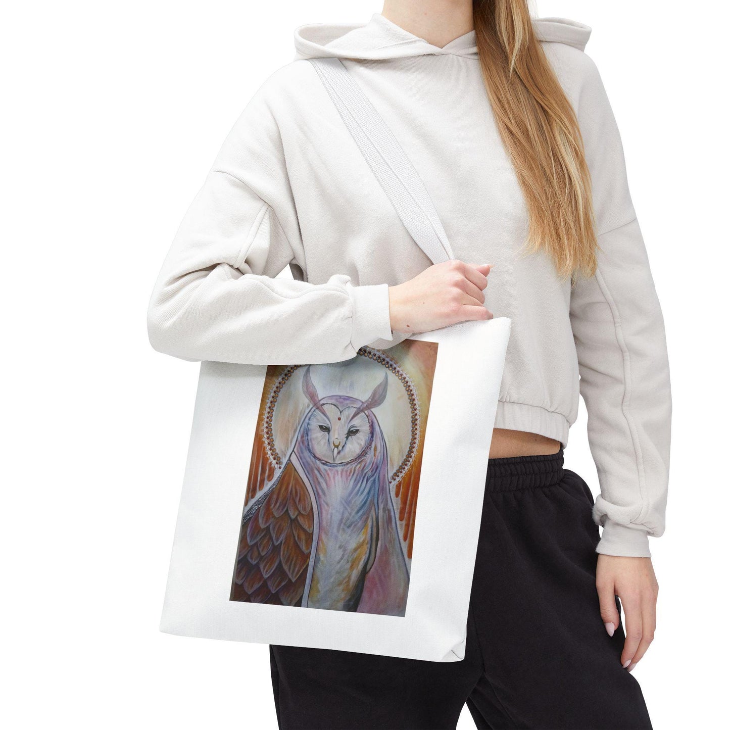 "Loving Compassion" Owl Priestess Tote Bag - original art by Brandi Om & Matthew Fredricey