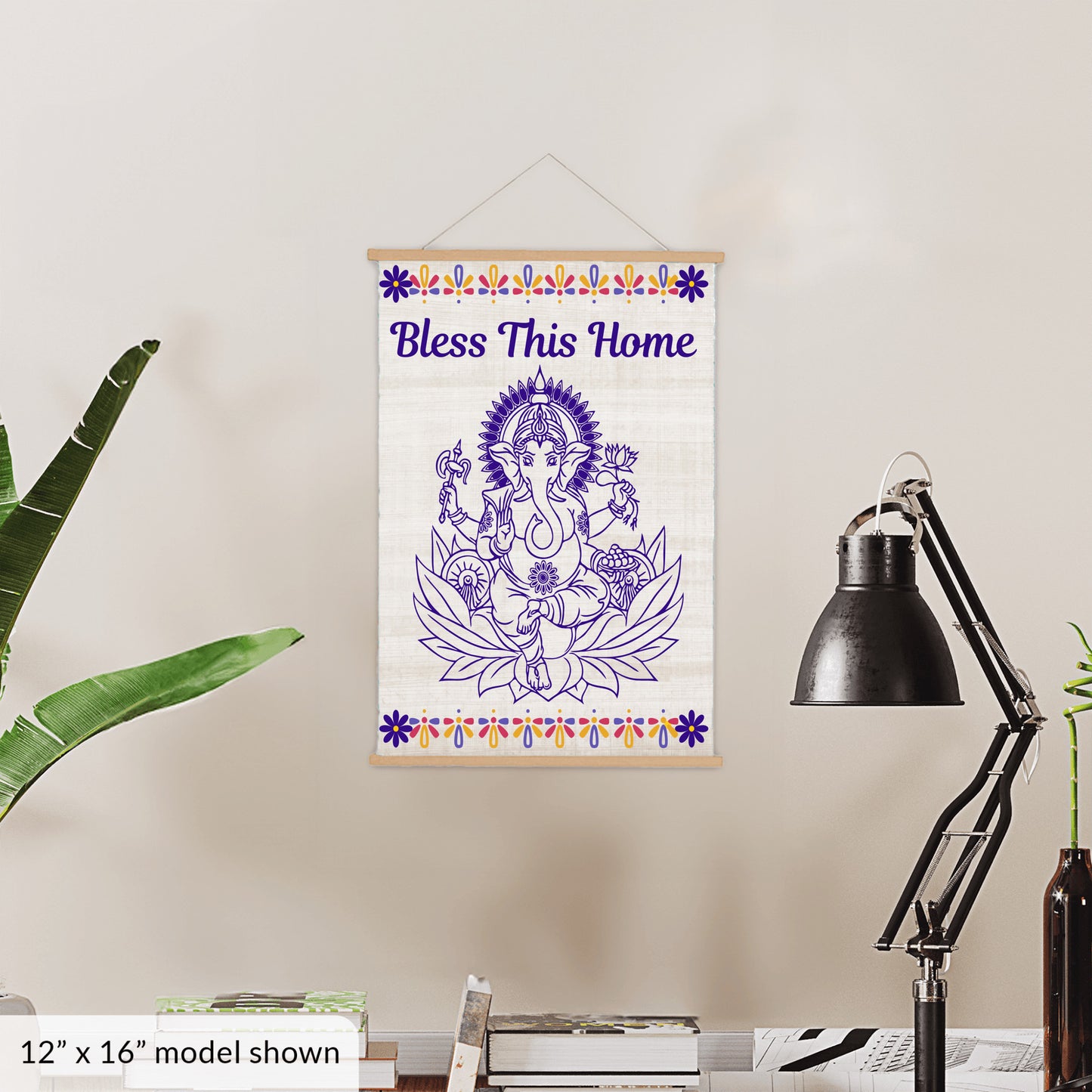 Ganesha Bless this Home Hanging Canvas