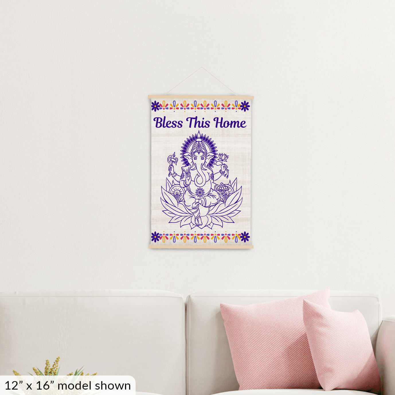 Ganesha Bless this Home Hanging Canvas