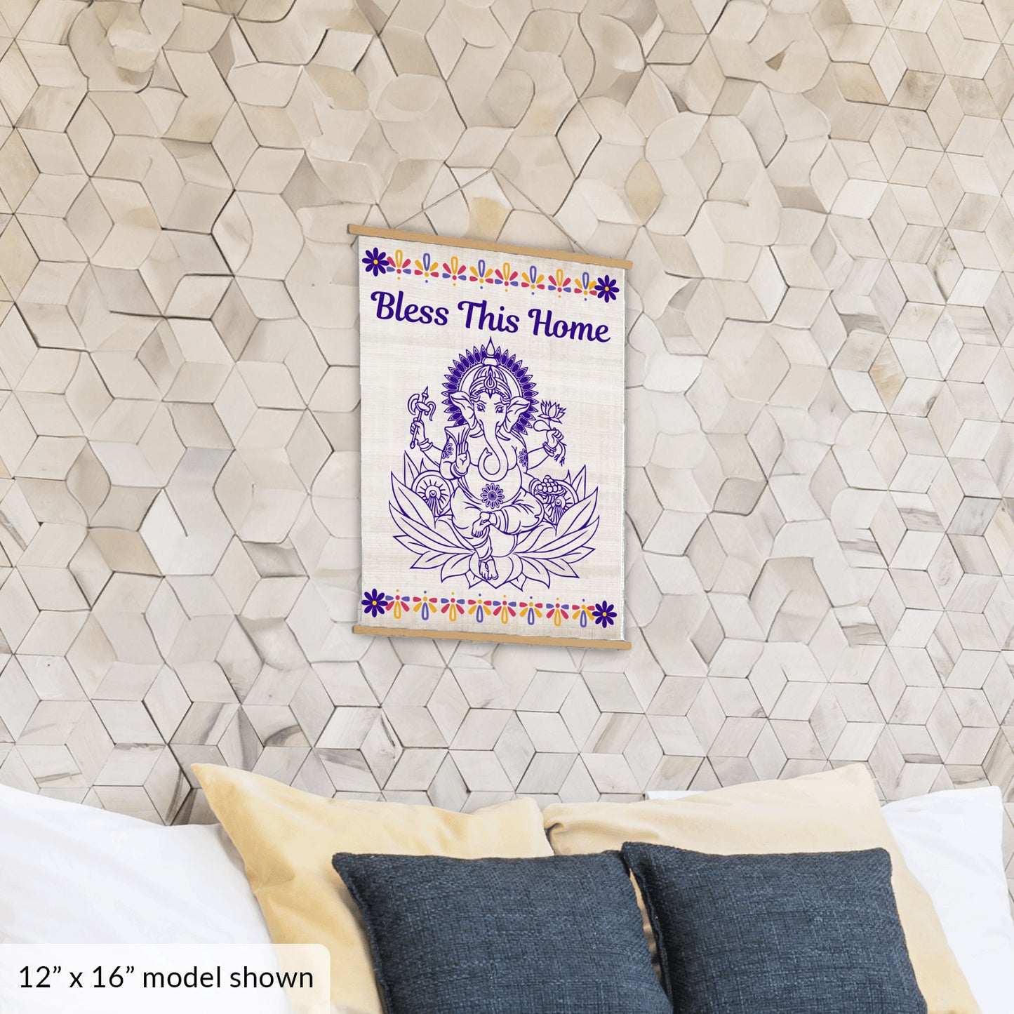 Ganesha Bless this Home Hanging Canvas
