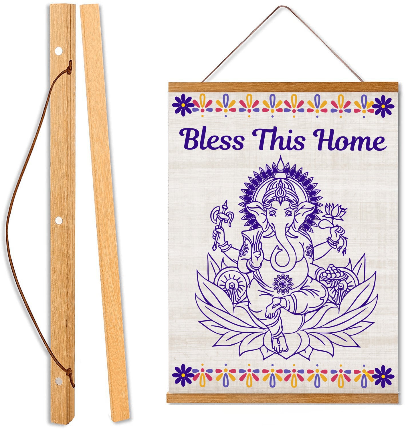 Ganesha Bless this Home Hanging Canvas