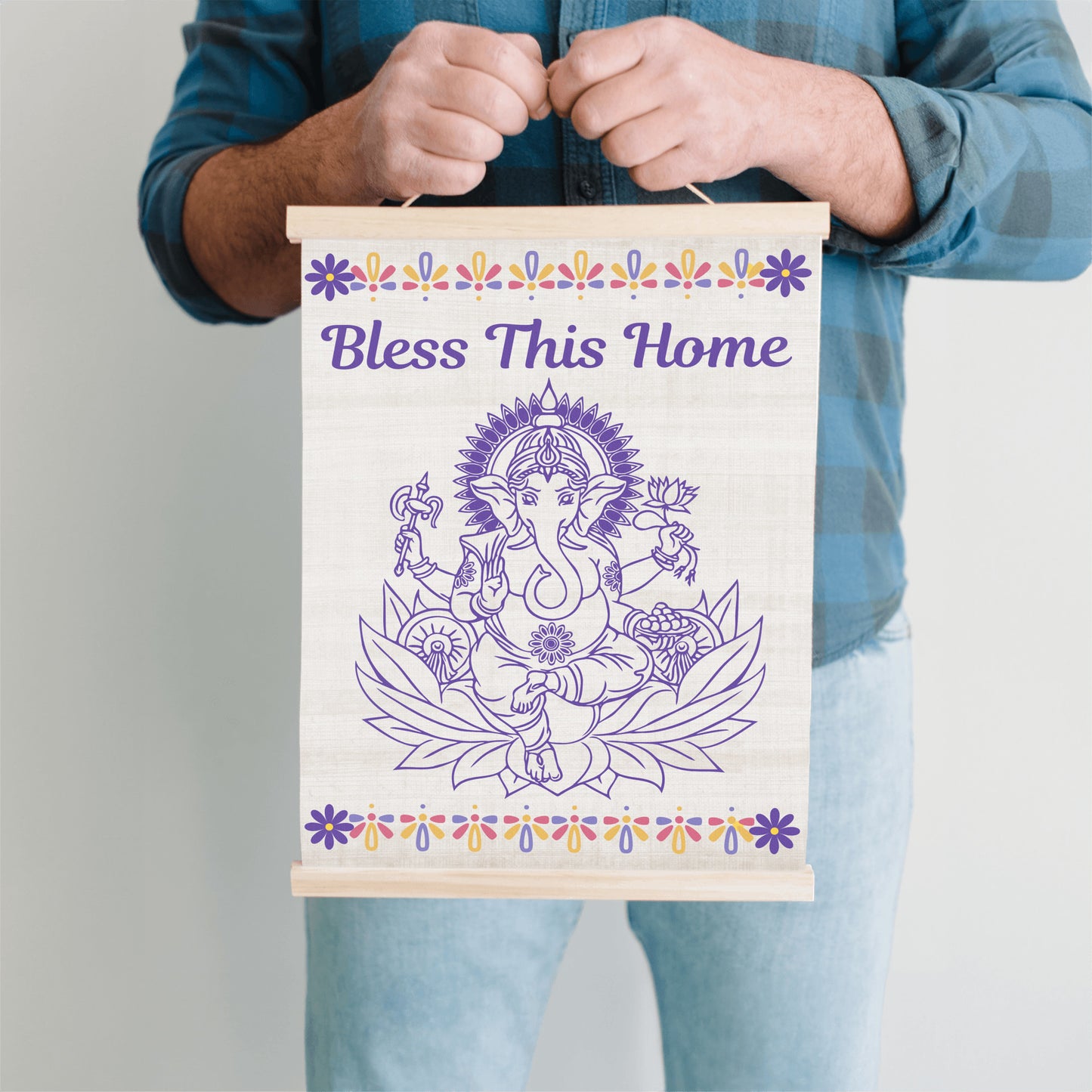 Ganesha Bless this Home Hanging Canvas