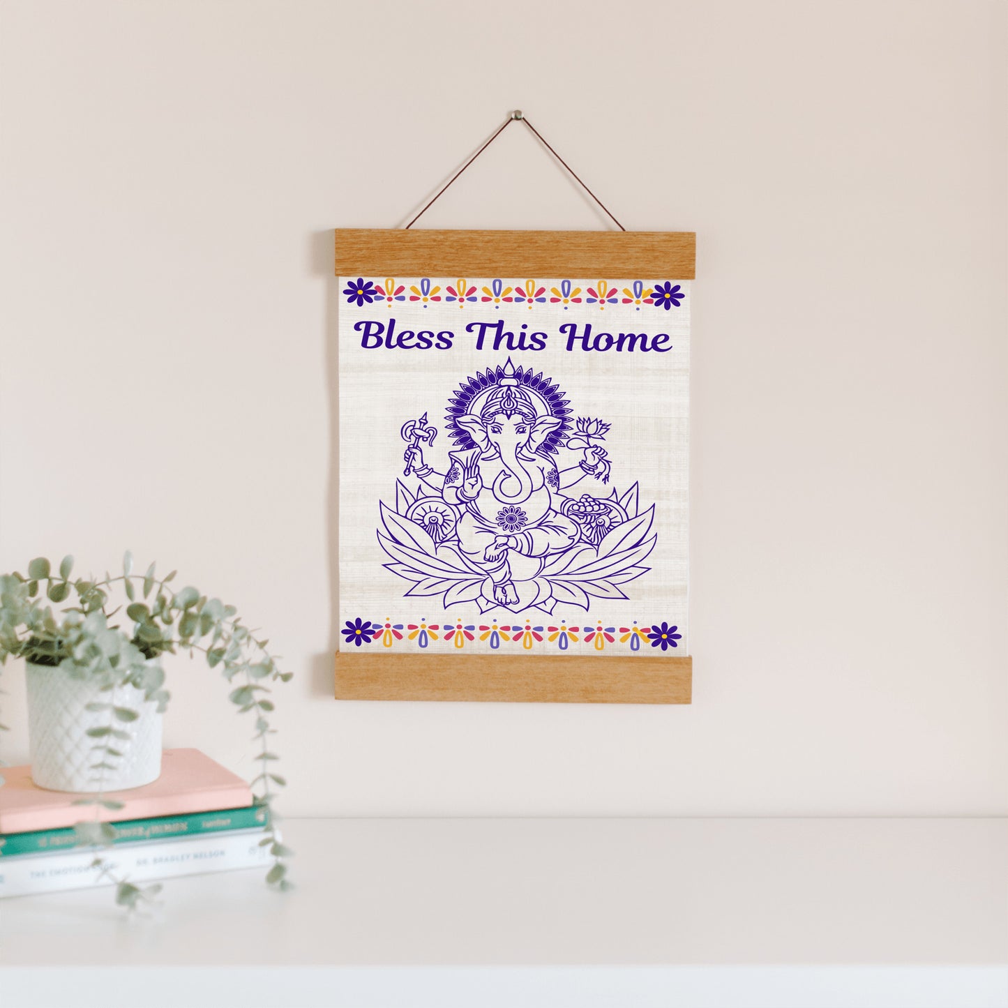 Ganesha Bless this Home Hanging Canvas