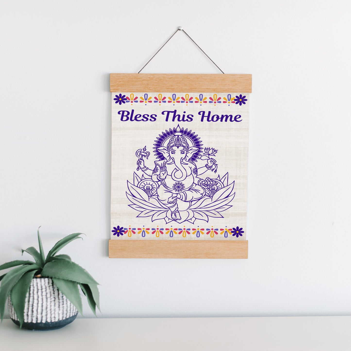 Ganesha Bless this Home Hanging Canvas