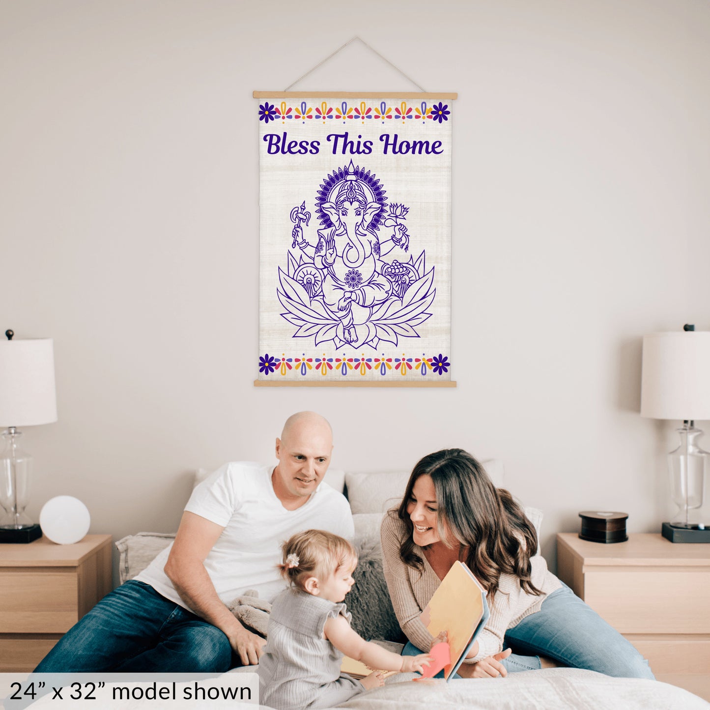 Ganesha Bless this Home Hanging Canvas