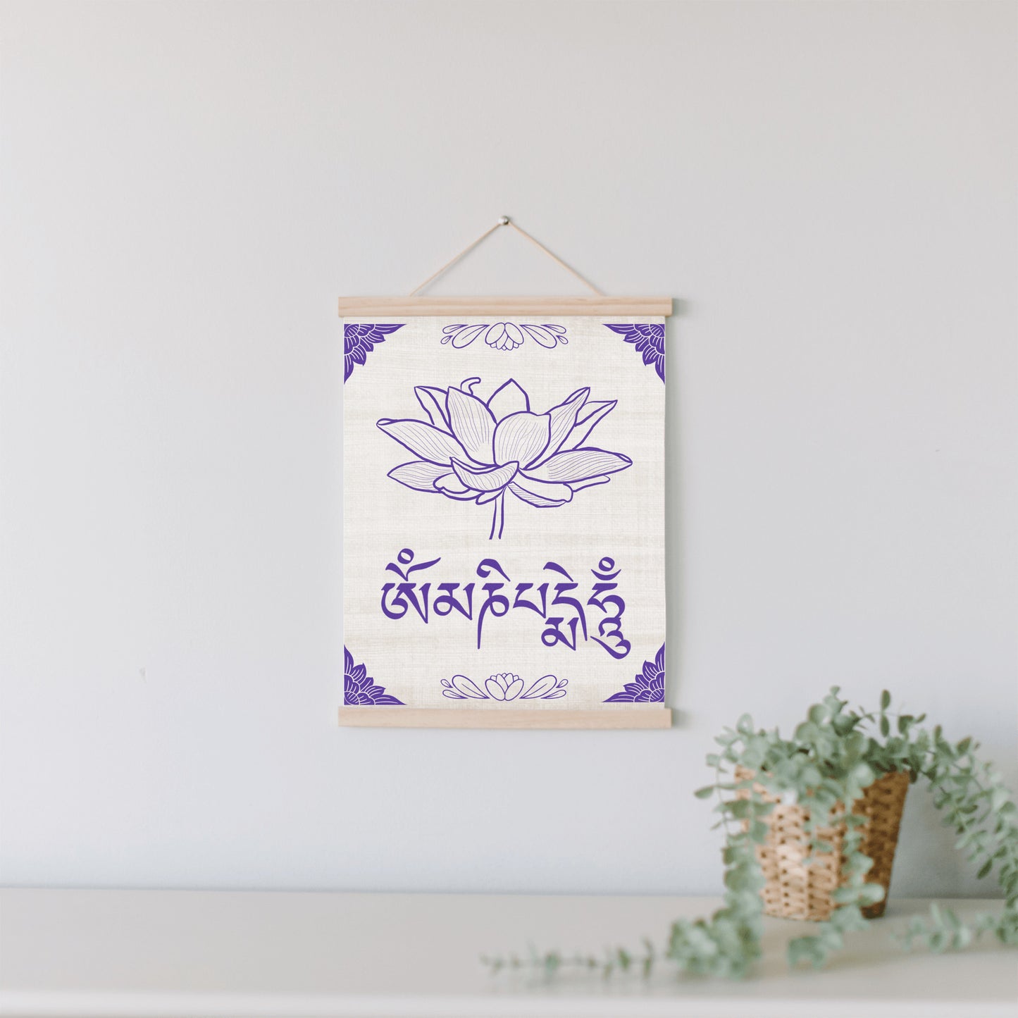 Om Mani Padme Hum Hanging Canvas