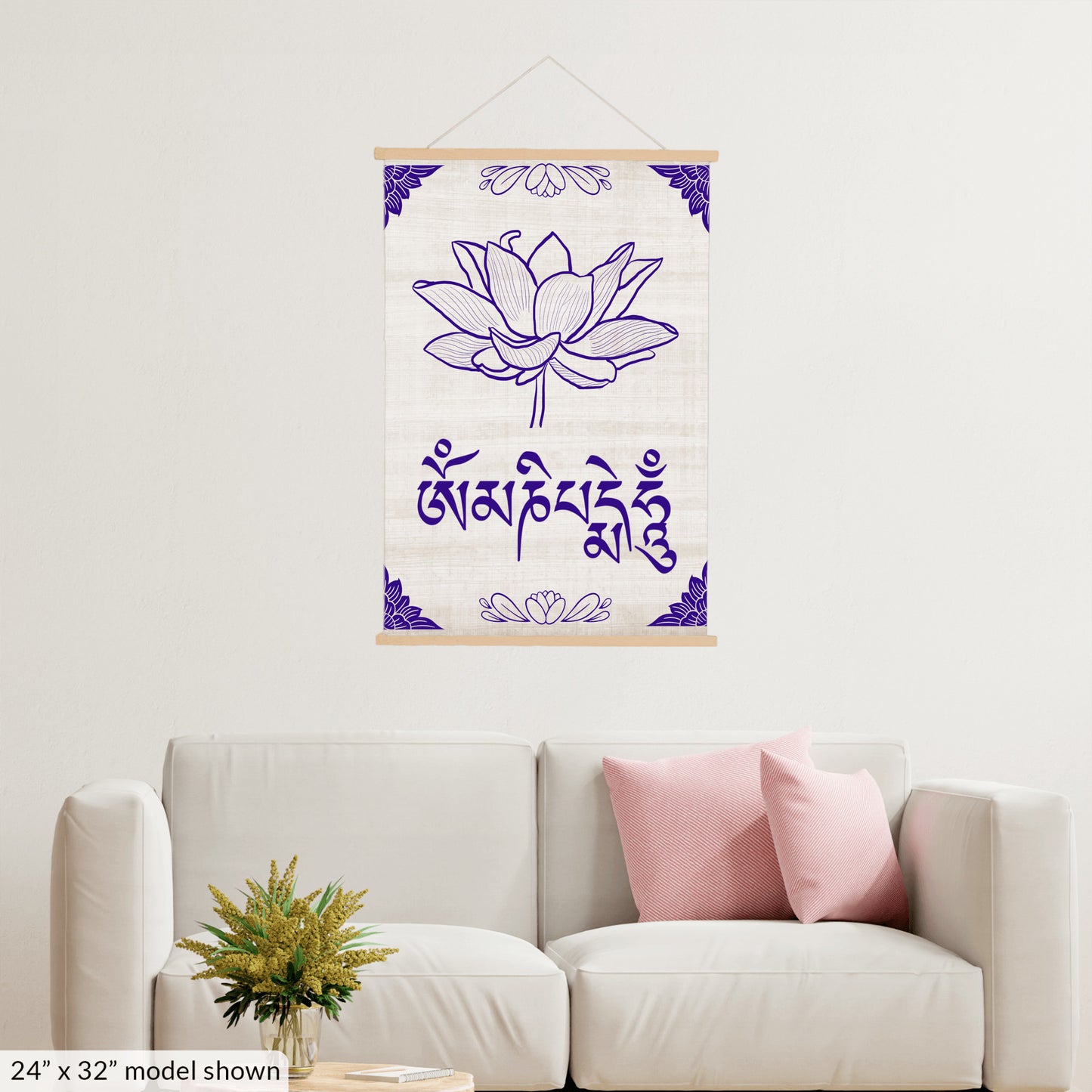 Om Mani Padme Hum Hanging Canvas