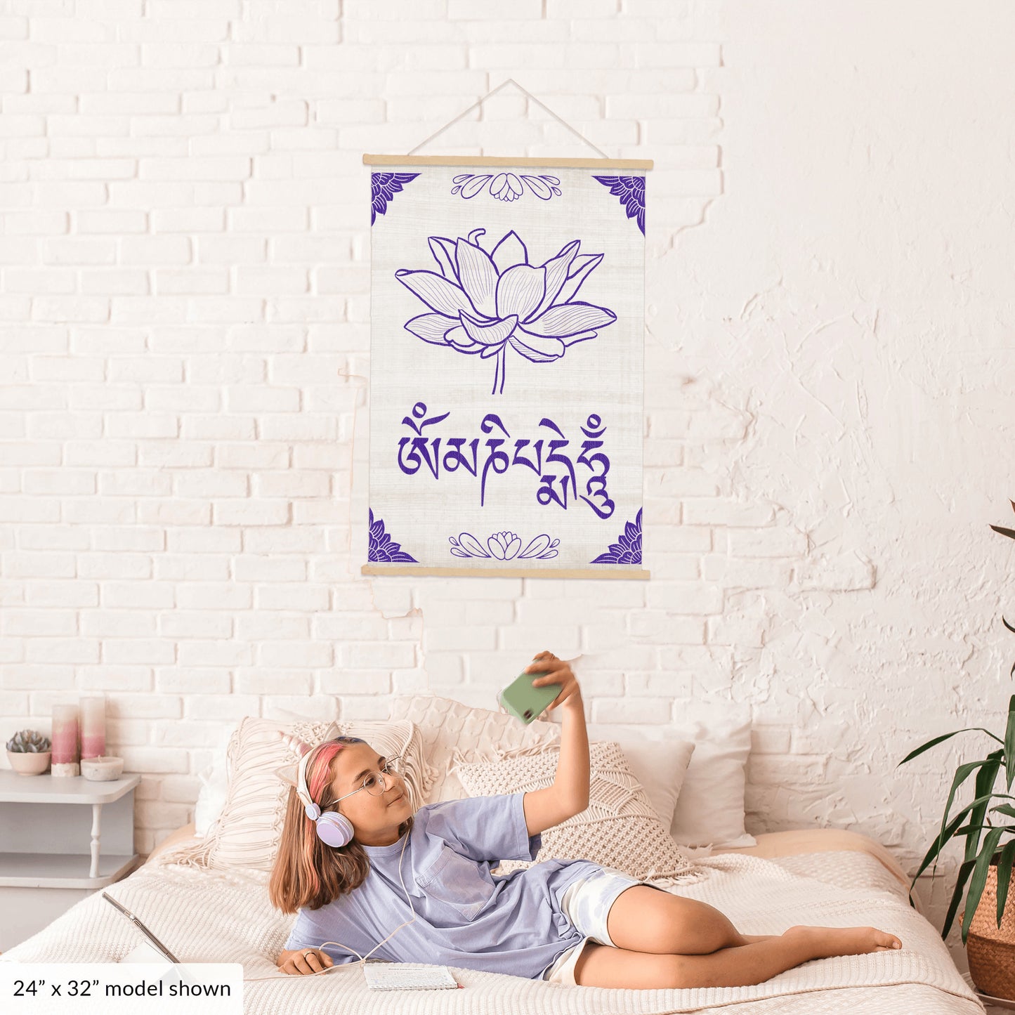 Om Mani Padme Hum Hanging Canvas