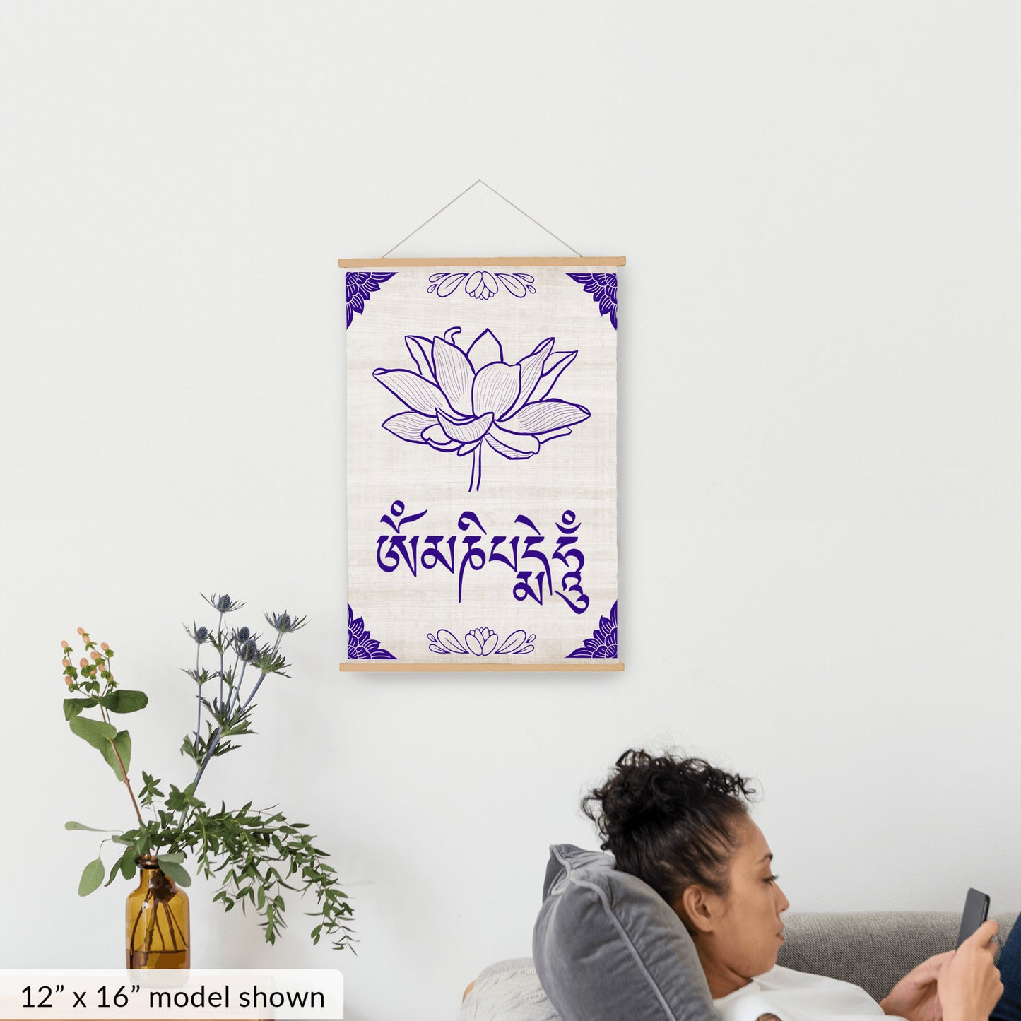 Om Mani Padme Hum Hanging Canvas