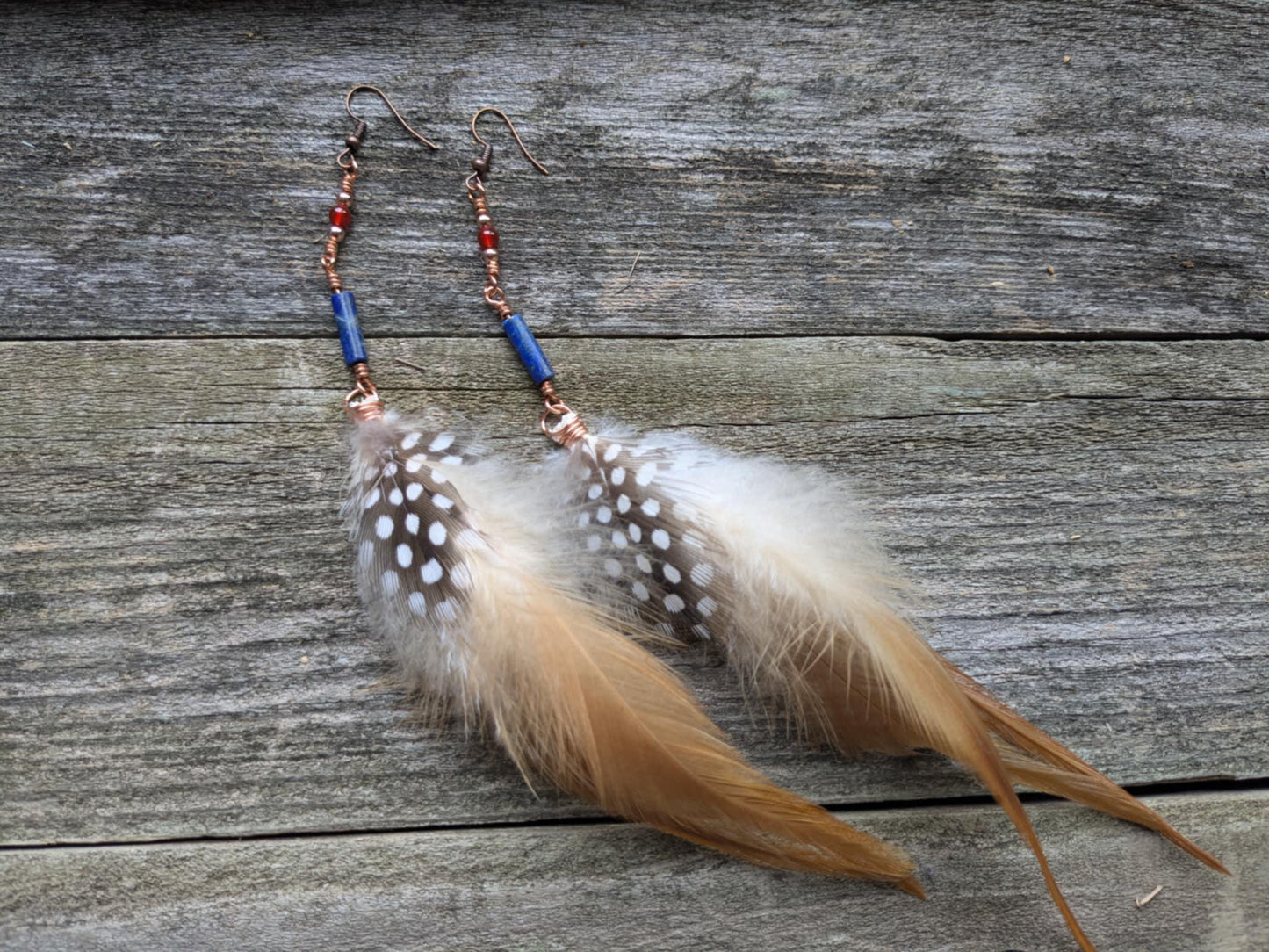 Egyptian Inspired Feather Dangle Earrings