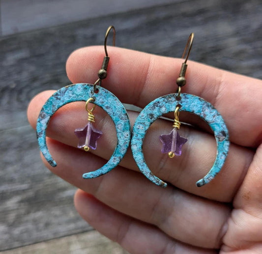 Moon and Star Earrings