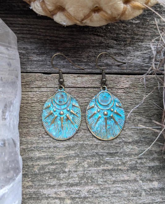 Sun and Moon Dangle Earrings