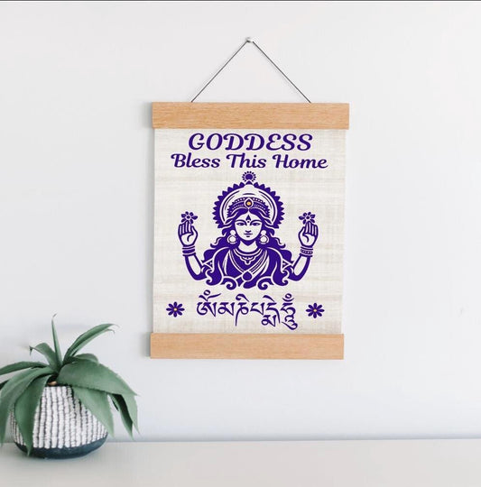 Goddess Bless This Home Hanging Canvas