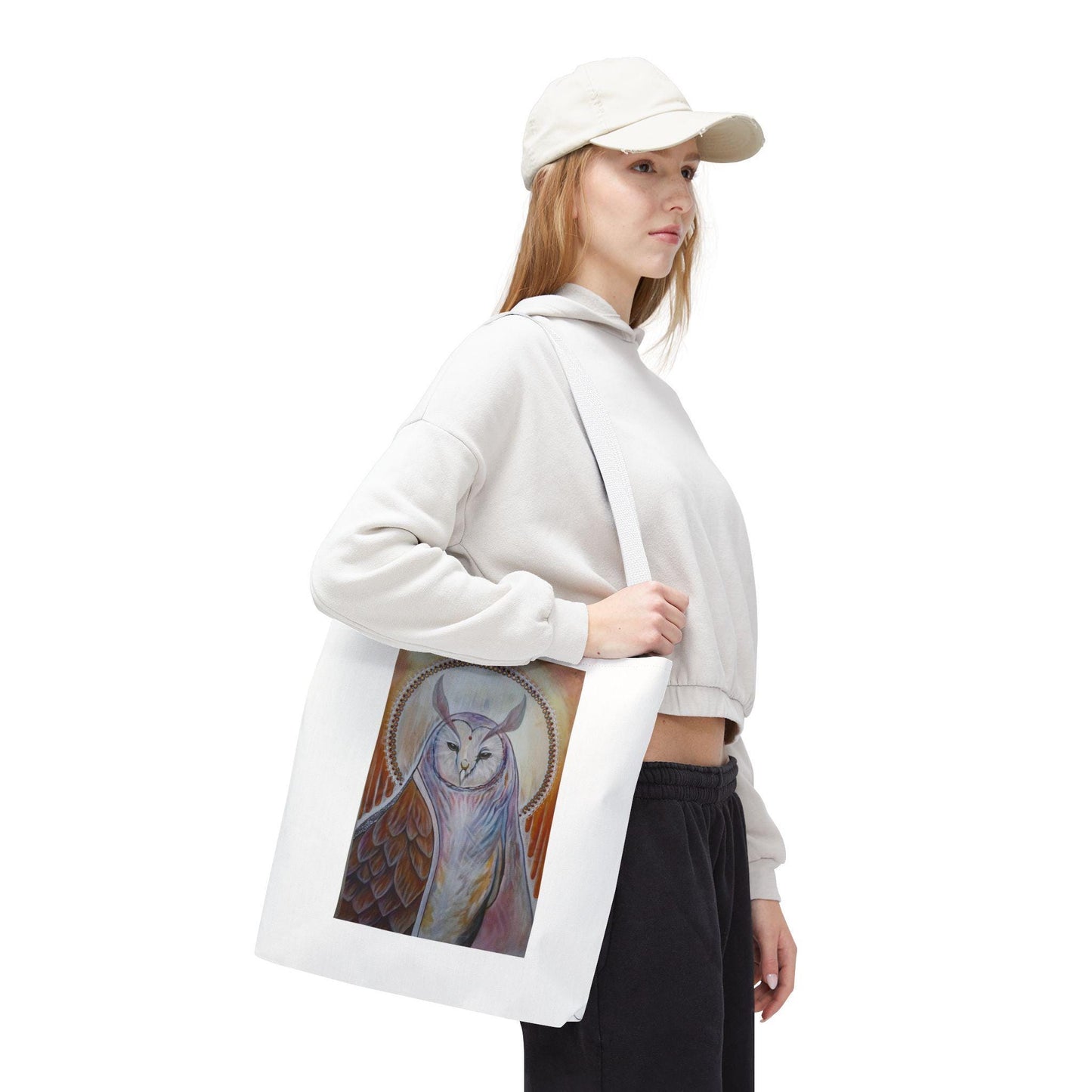 "Loving Compassion" Owl Priestess Tote Bag - original art by Brandi Om & Matthew Fredricey