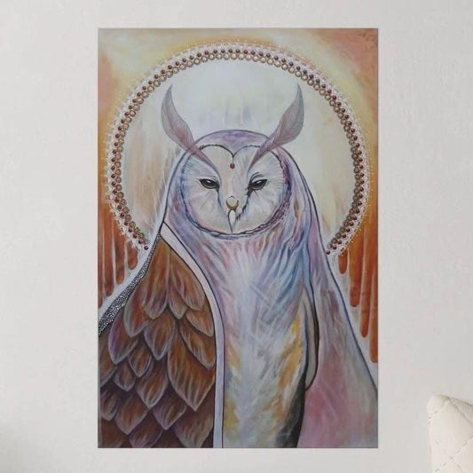 "Loving Compassion" Owl Priestess Original Painting by Brandi Om and Matthew Fredricey