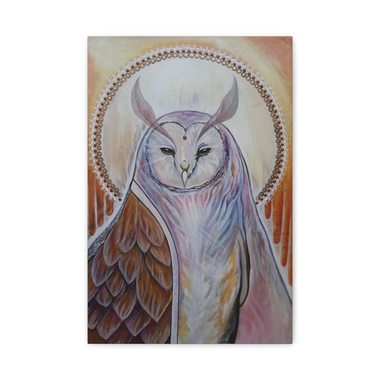 "Loving Compassion" Owl Priestess Canvas Prints by Brandi Om and Matthew Fredricey