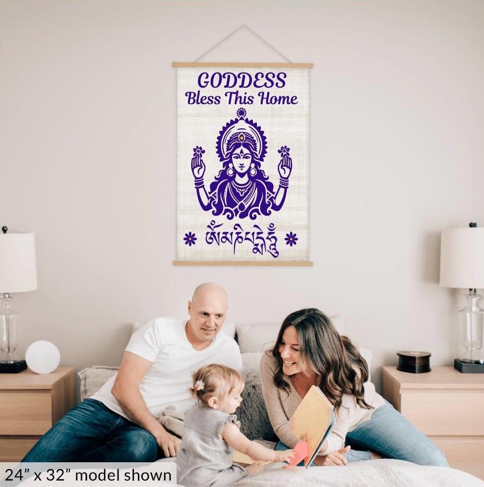 Goddess Bless This Home Hanging Canvas
