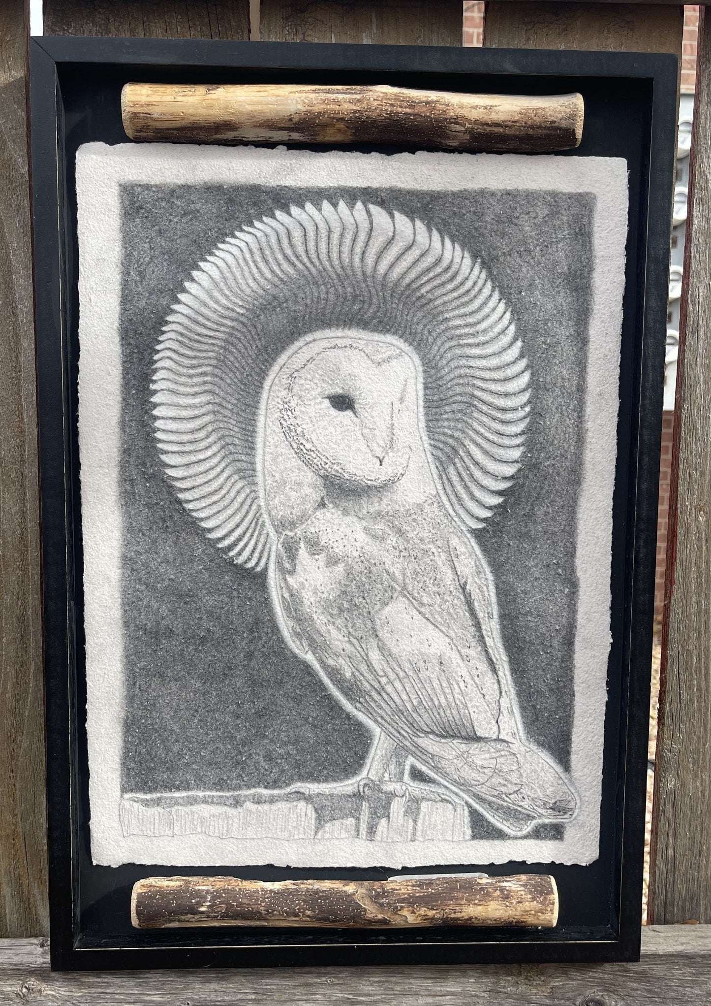 "Owl Priestess" - Original Pencil Drawing w/ Frame