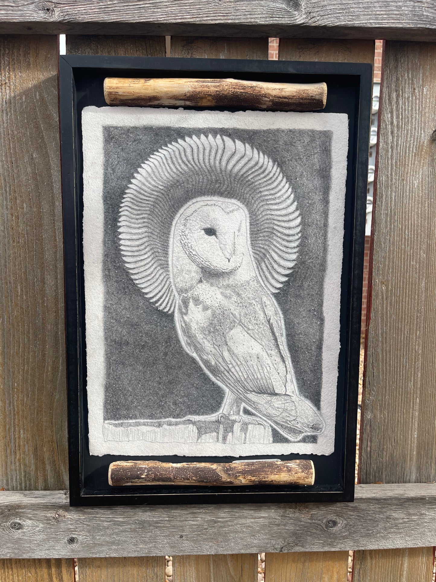 "Owl Priestess" - Original Pencil Drawing w/ Frame