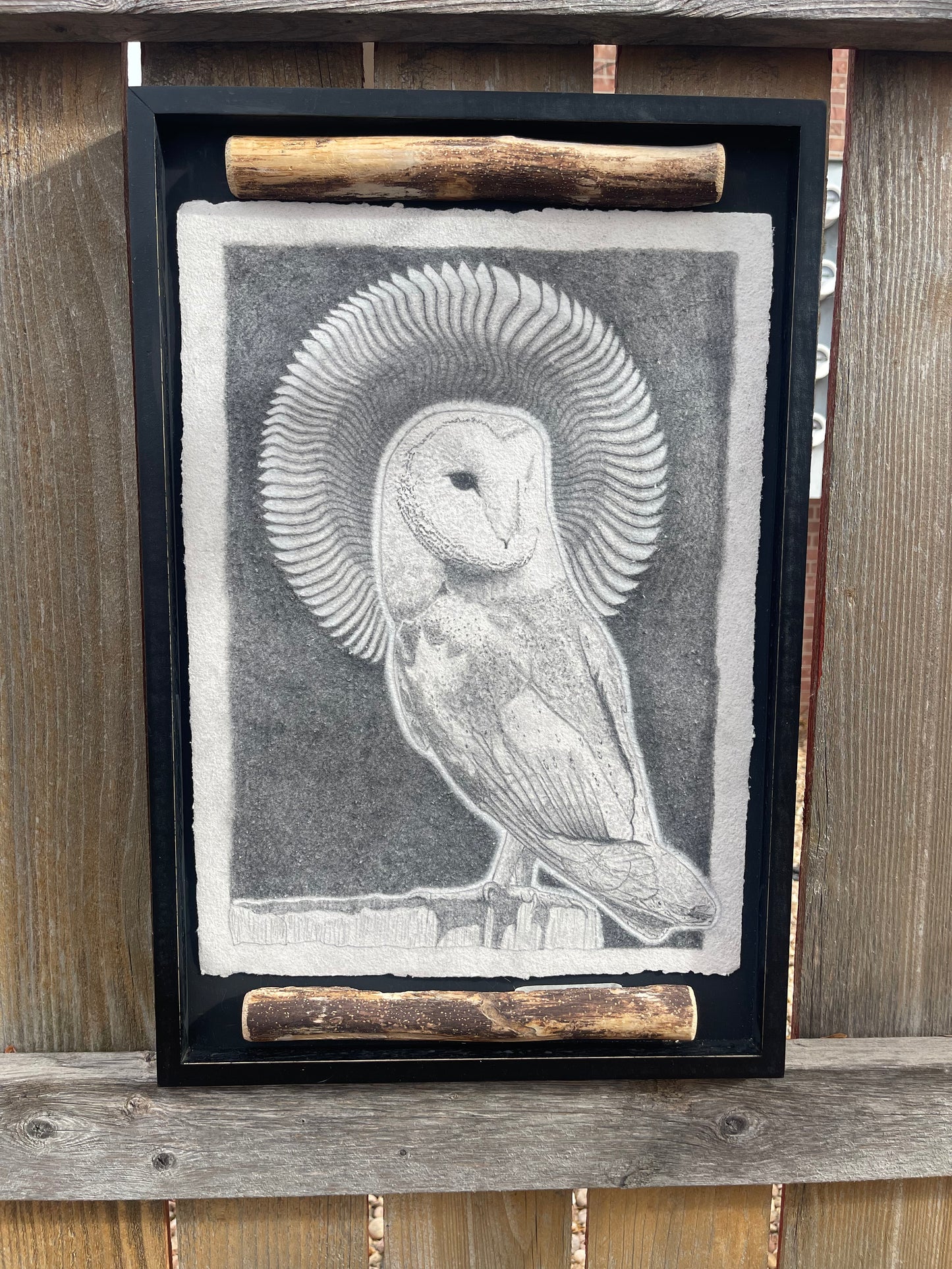 "Owl Priestess" - Original Pencil Drawing w/ Frame