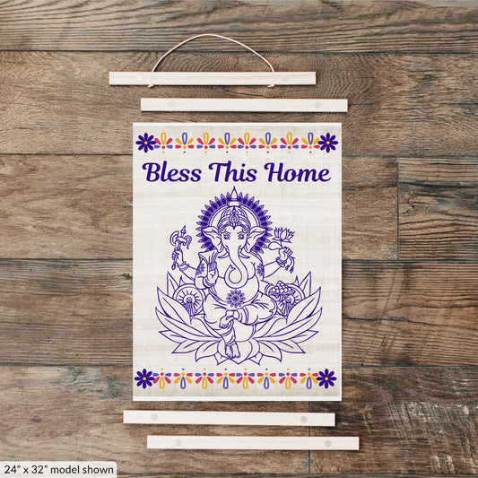 Ganesha Bless this Home Hanging Canvas