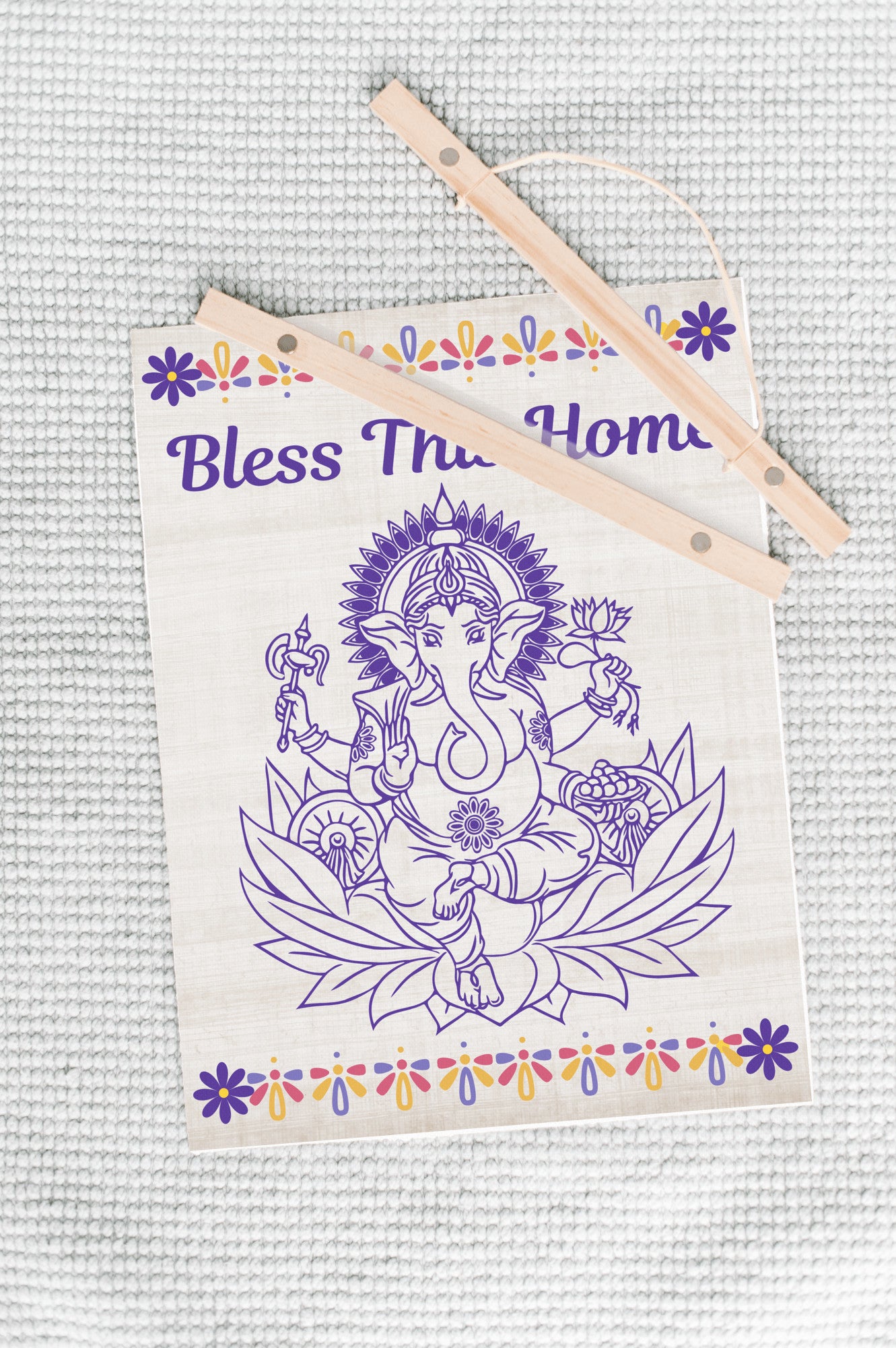 Ganesha Bless this Home Hanging Canvas