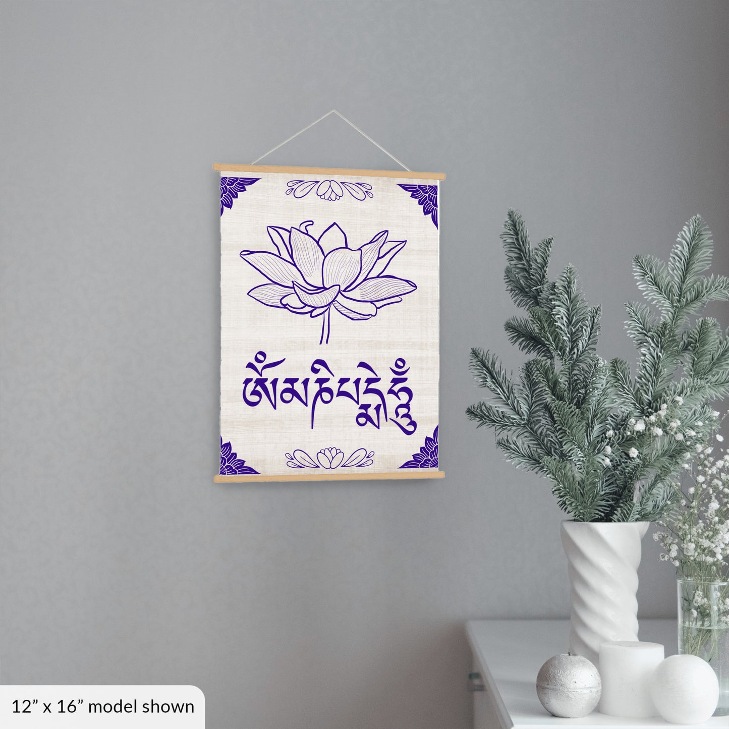 Om Mani Padme Hum Hanging Canvas